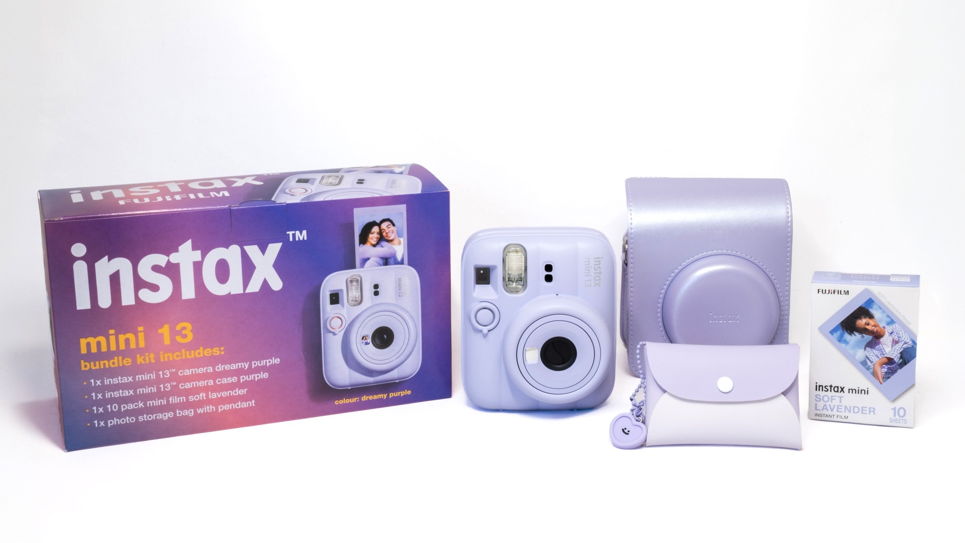 instax mini 13 Bundle with Film and Case - Dreamy Purple