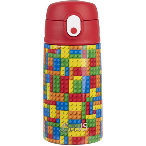 Oasis 400ml Insulated Kids Bottle - Bricks