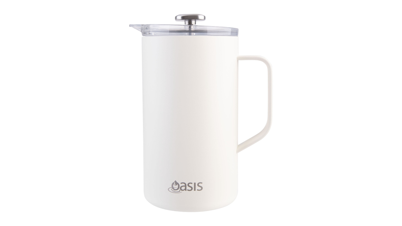 Oasis 600ml Stainless Steel Double Wall Insulated Coffee Press - White