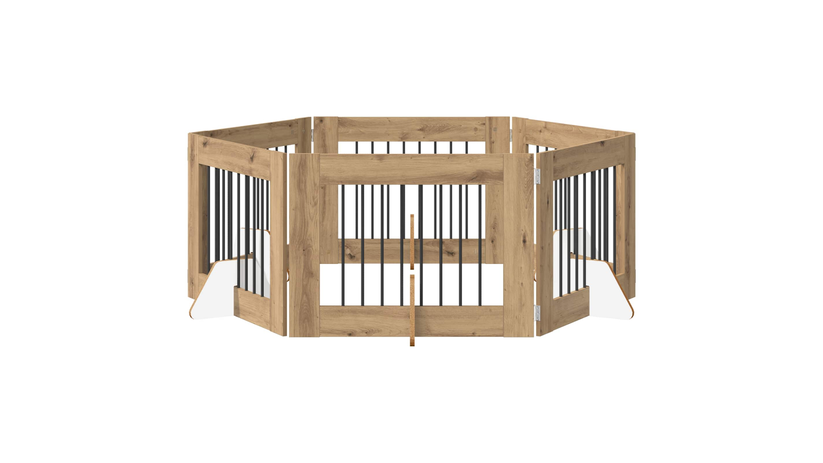 vidaXL 6 Piece Artisan Oak Foldable Dog Gate with Stand - 482 x 34 x 60cm