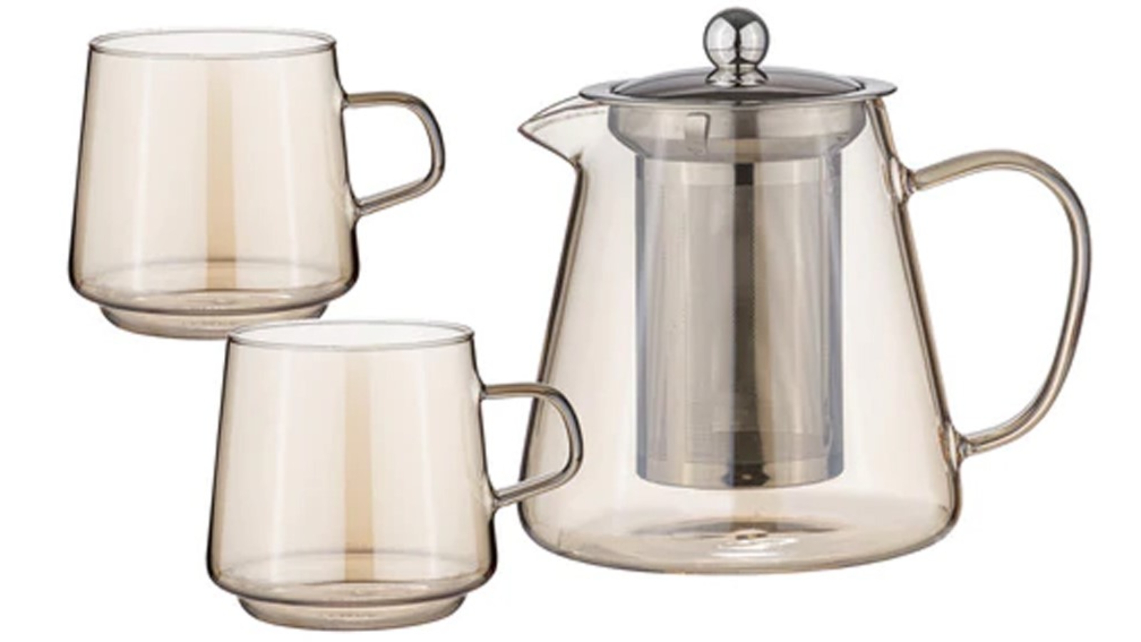 TEMPA Oaklyn Glass Teapot/Mug Set - 3 Piece