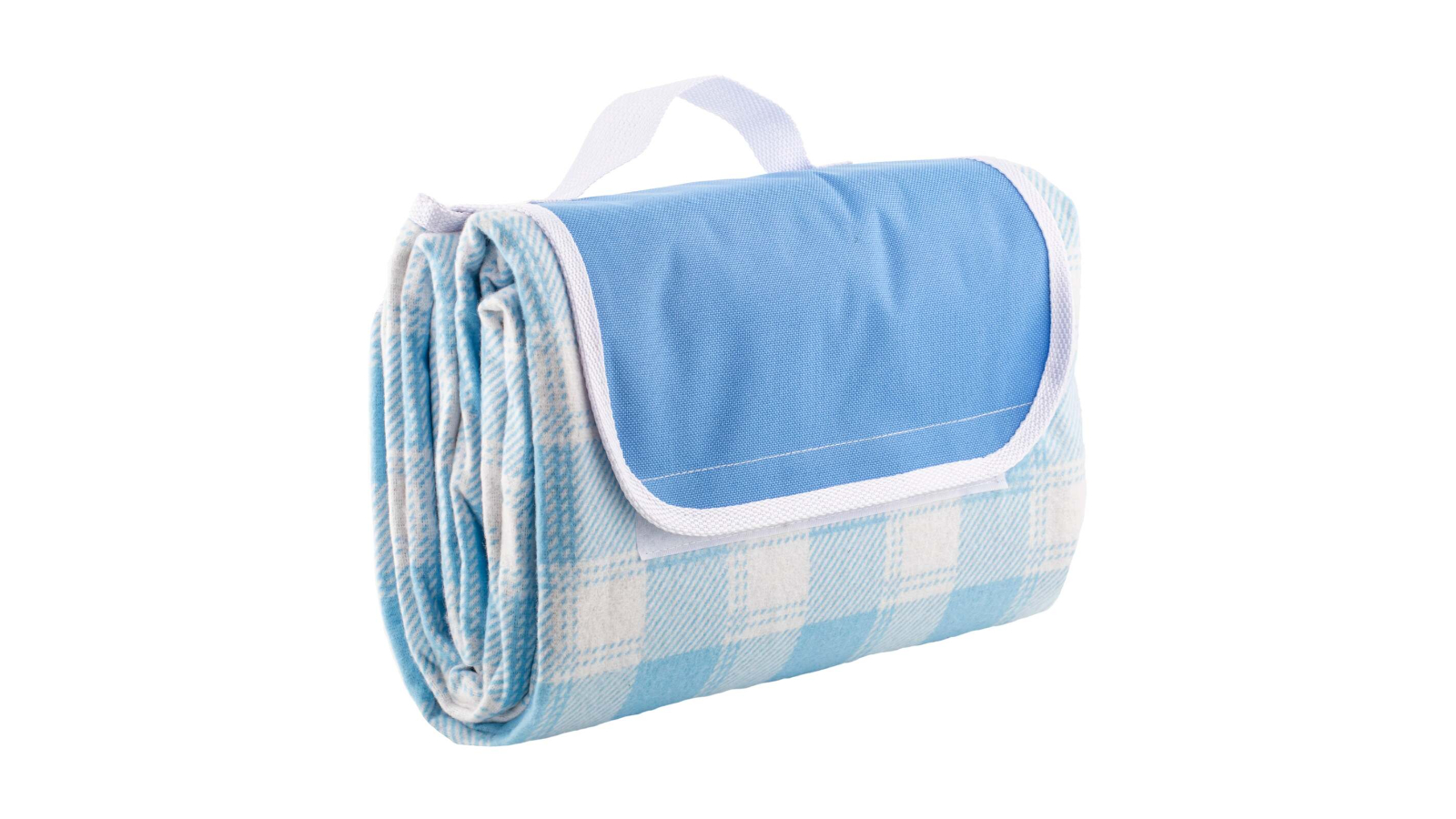 Porta Delilah Gingham 150cm Foldable Picnic Blanket Outdoor Mat with Carry Handle - Blue