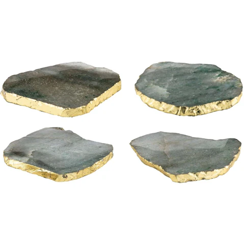 TEMPA Set of 4 Allira Agate 10cm Coaster - Green