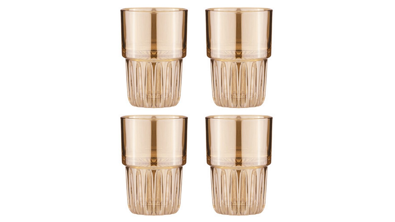 Tempa 4-Piece Highball Tumblers - Gold