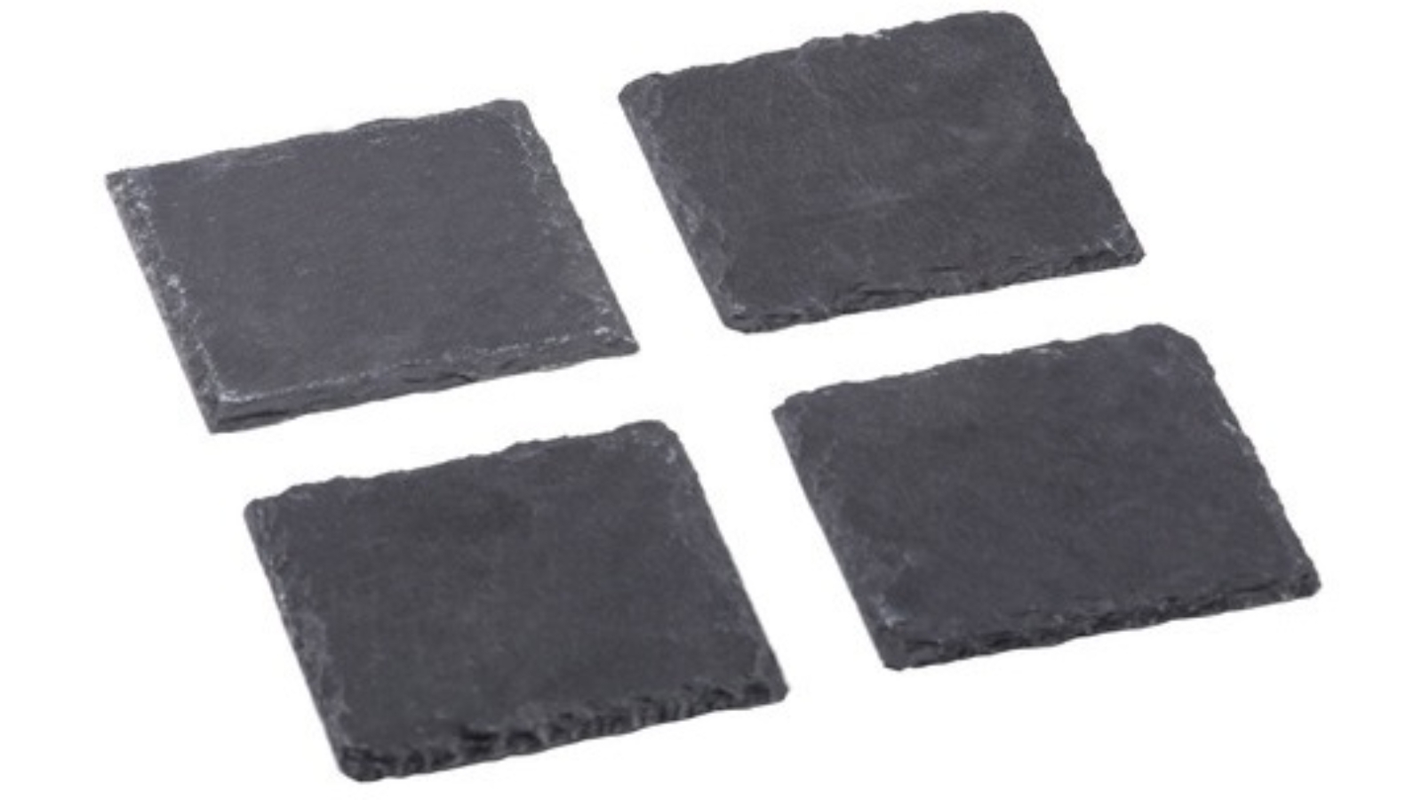 TEMPA 4 Piece Black Slate Drink Coasters - 10cm