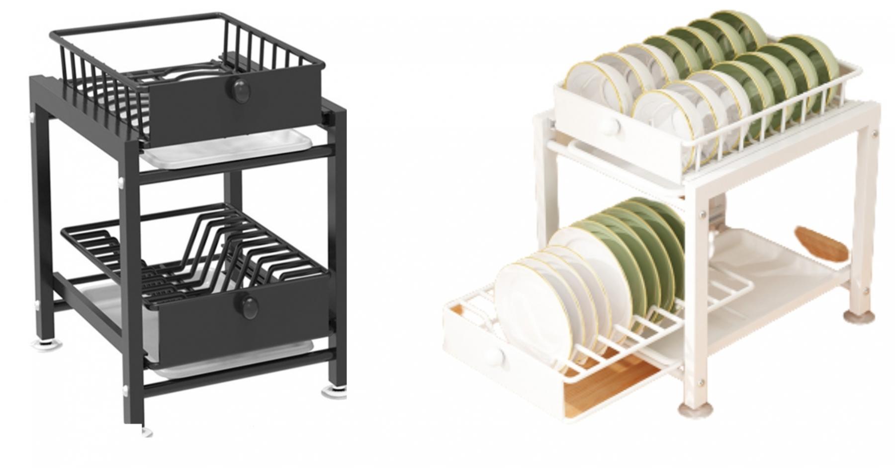 Square Dish Drying Rack Viviendo 2 Layer Square Dish Drying Rack | Harvey Norman