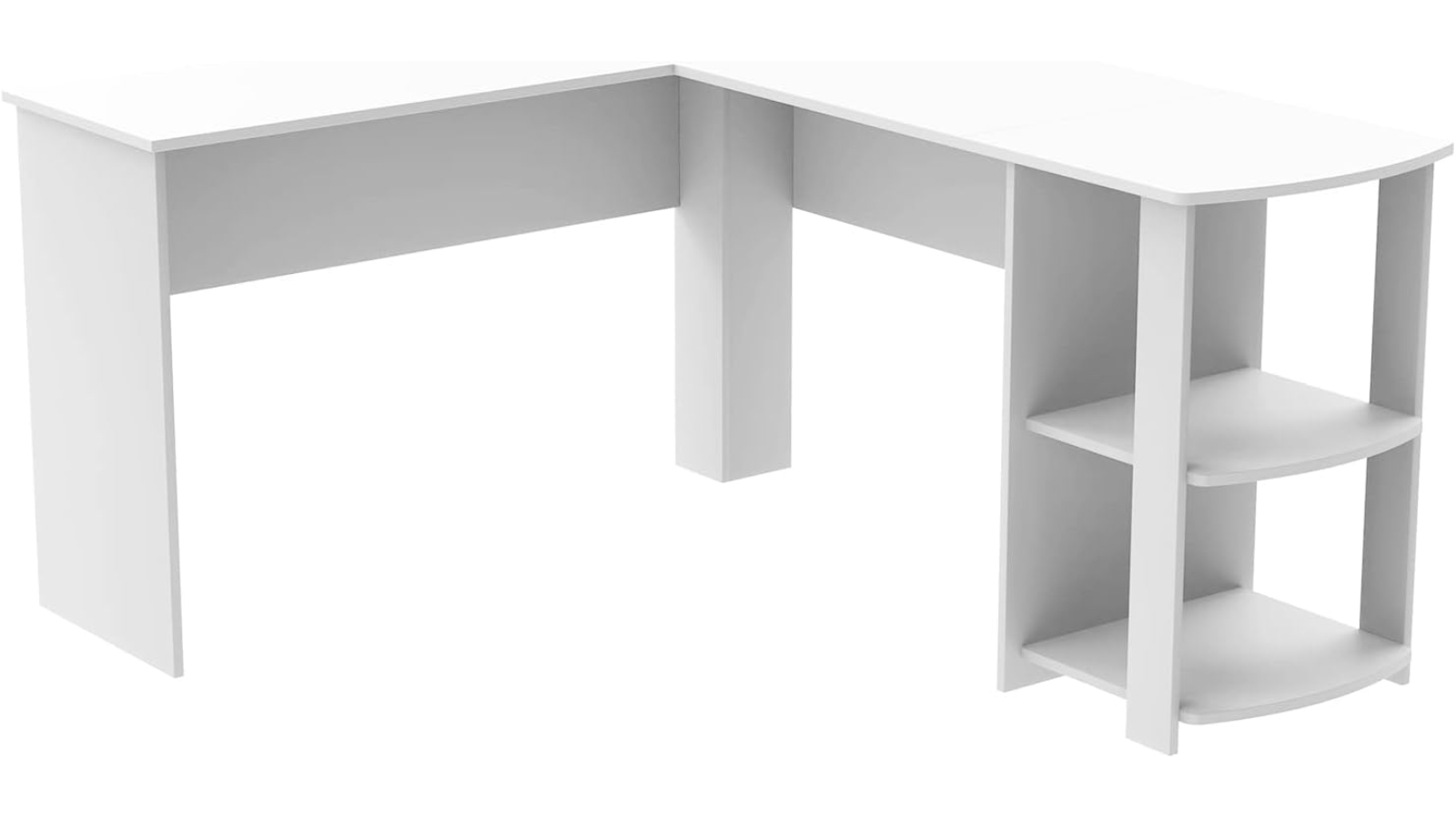 Advwin L-Shaped Corner Computer Office Desk - White