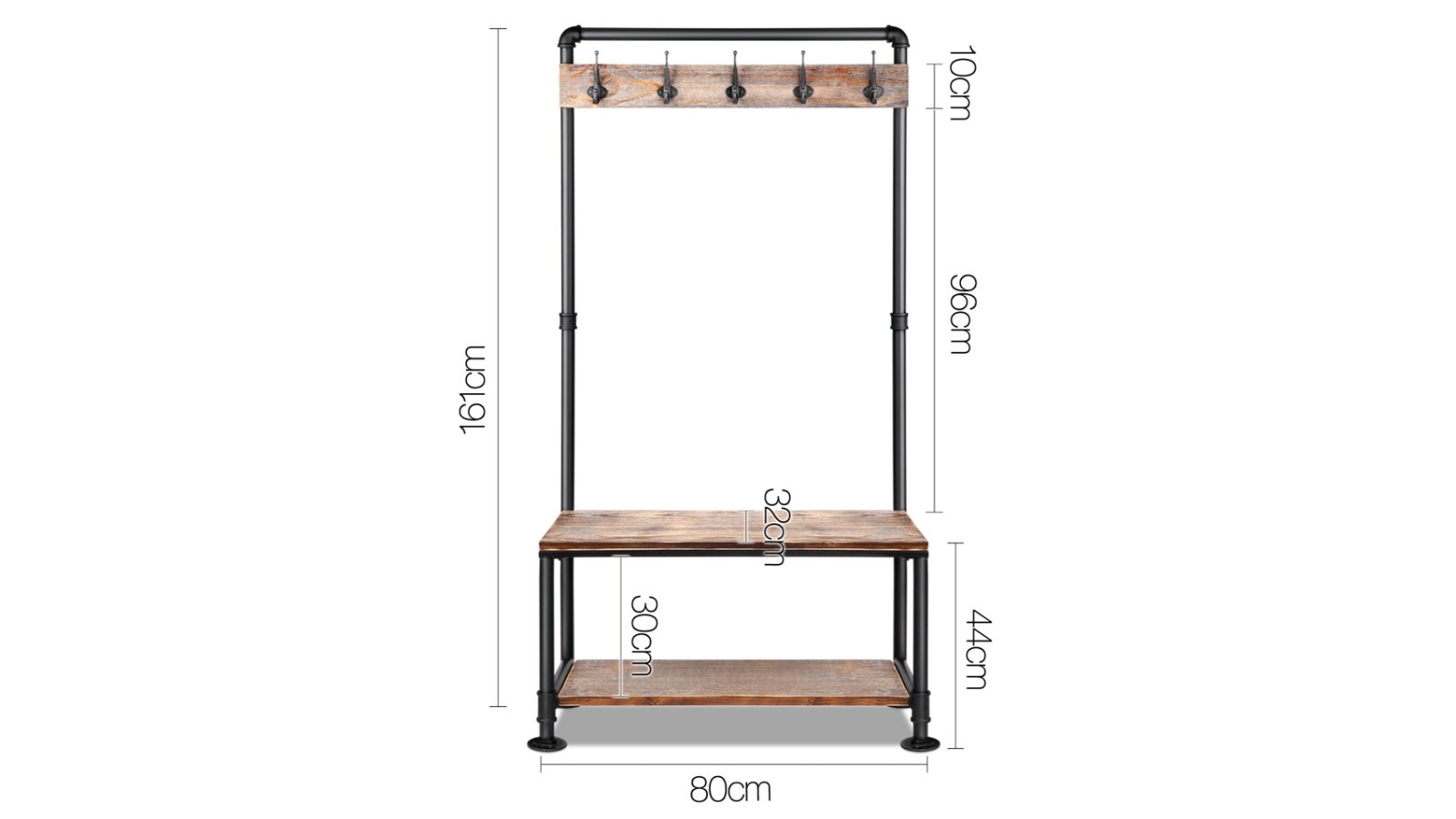 ARTISS Rustic Clothes Coat Garment Rack Hanger Stand Harvey Norman