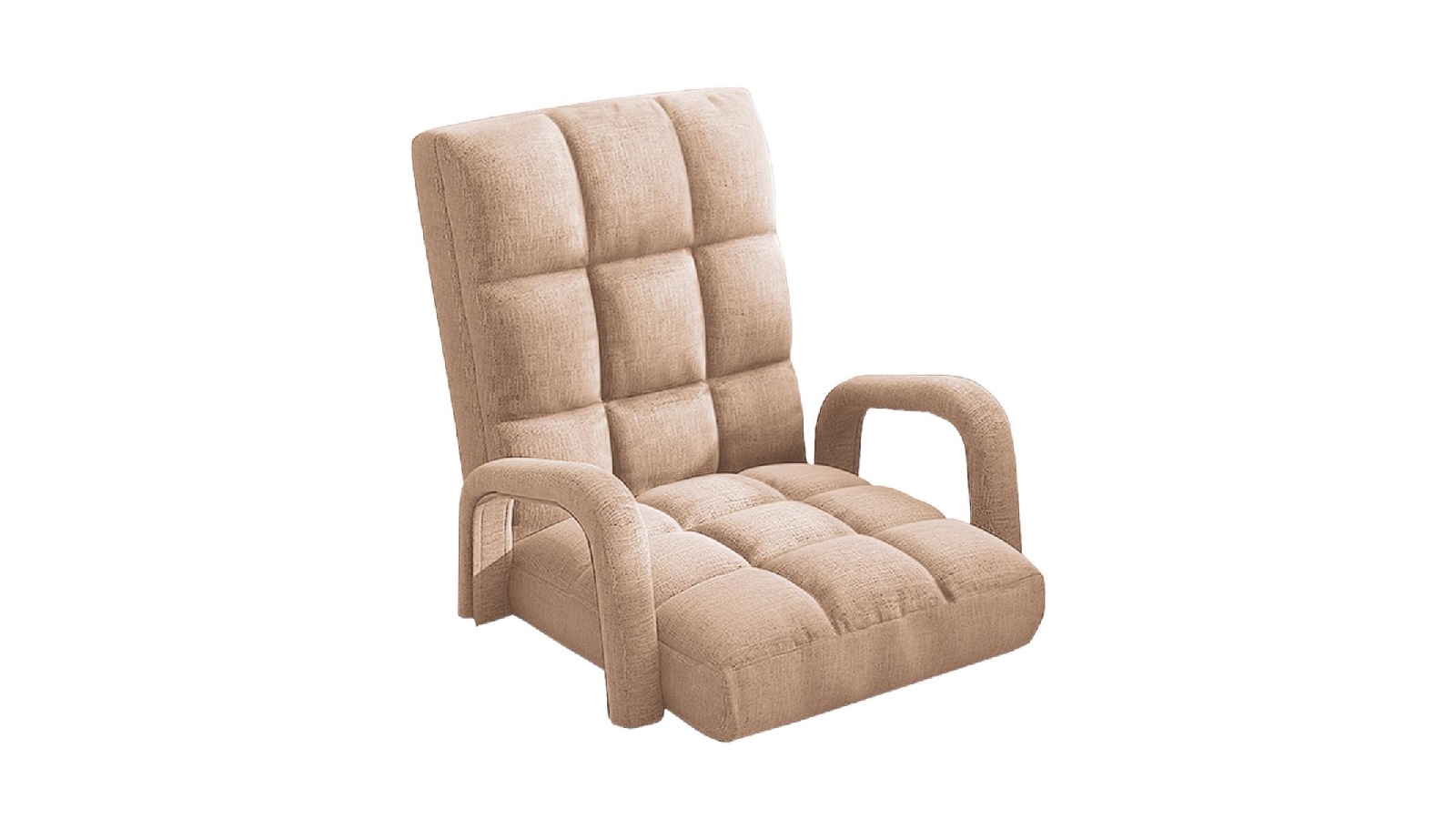 Soga Floor Recliner Lazy Chair with Armrest - Khaki
