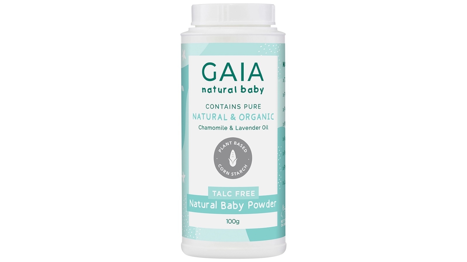 Gaia 100g Natural/Pure/Organic Baby Powder