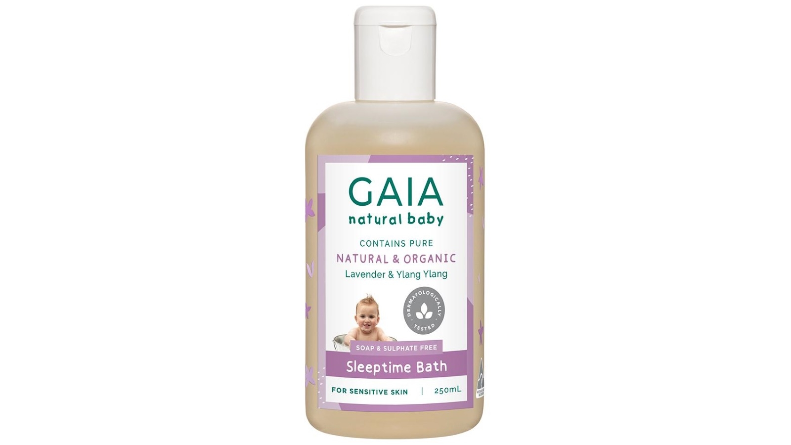 Gaia 250ml Pure/Organic Sleeptime Bath for Baby/Kids/Toddlers Vegan Friendly