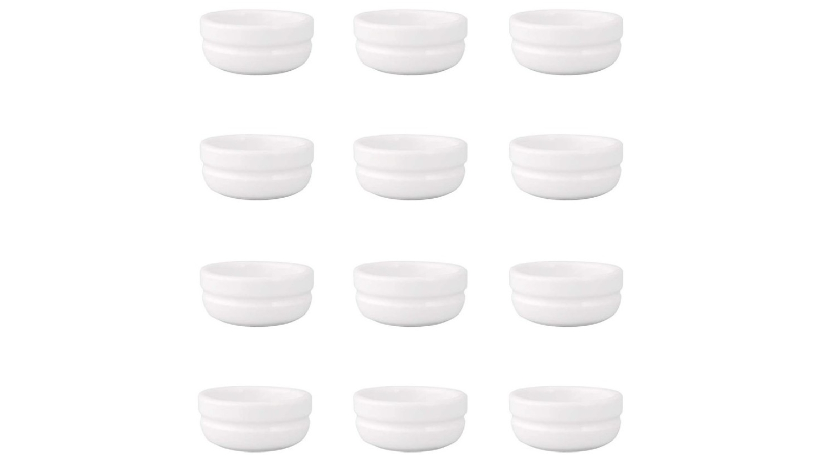 Chef Inox Vitroceram White Porcelain Butter Crock Set - 12 Piece