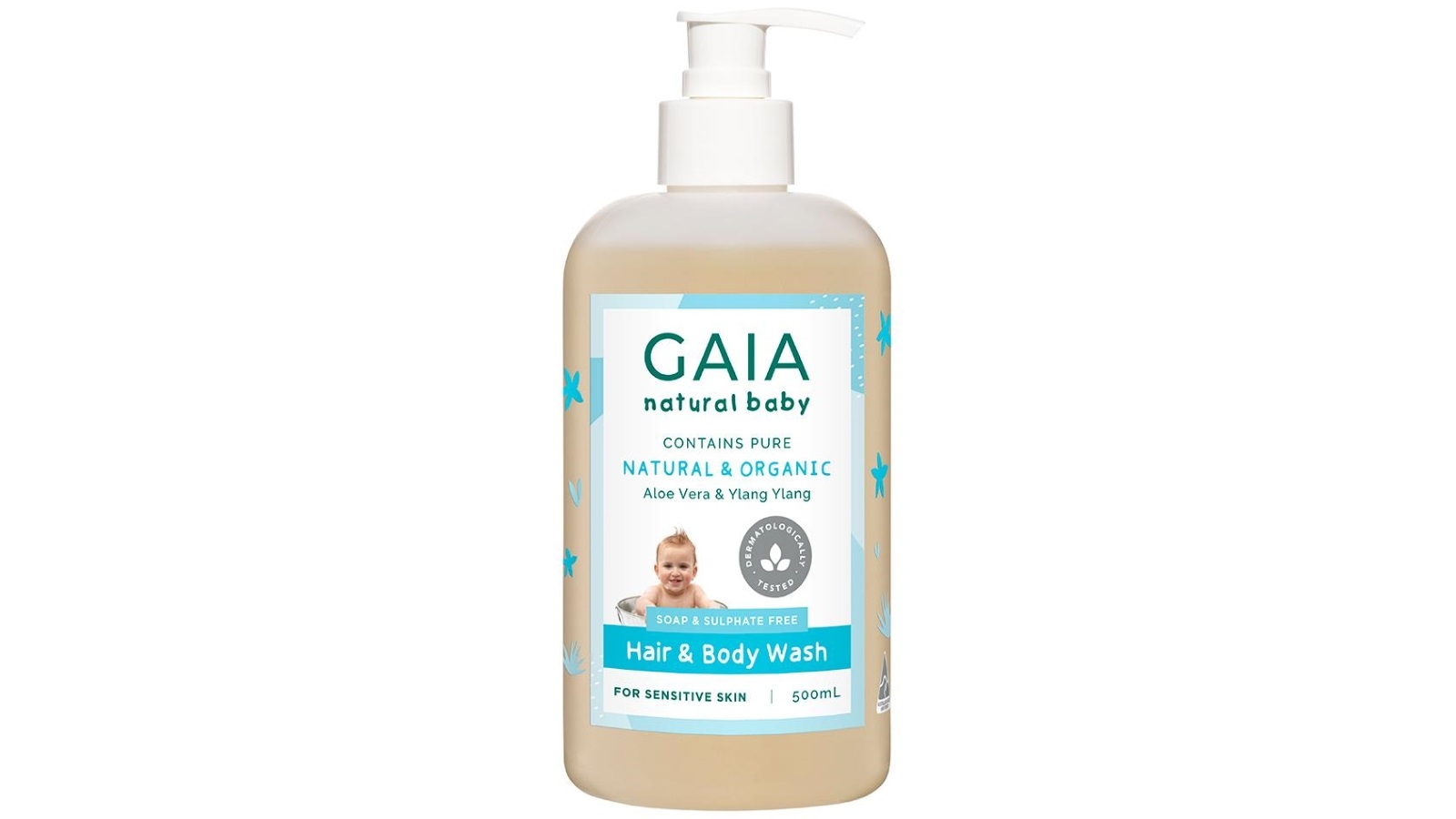 Gaia 500ml Pure/Organic Hair & Body Wash for Baby/Kids/Toddlers Vegan Friendly