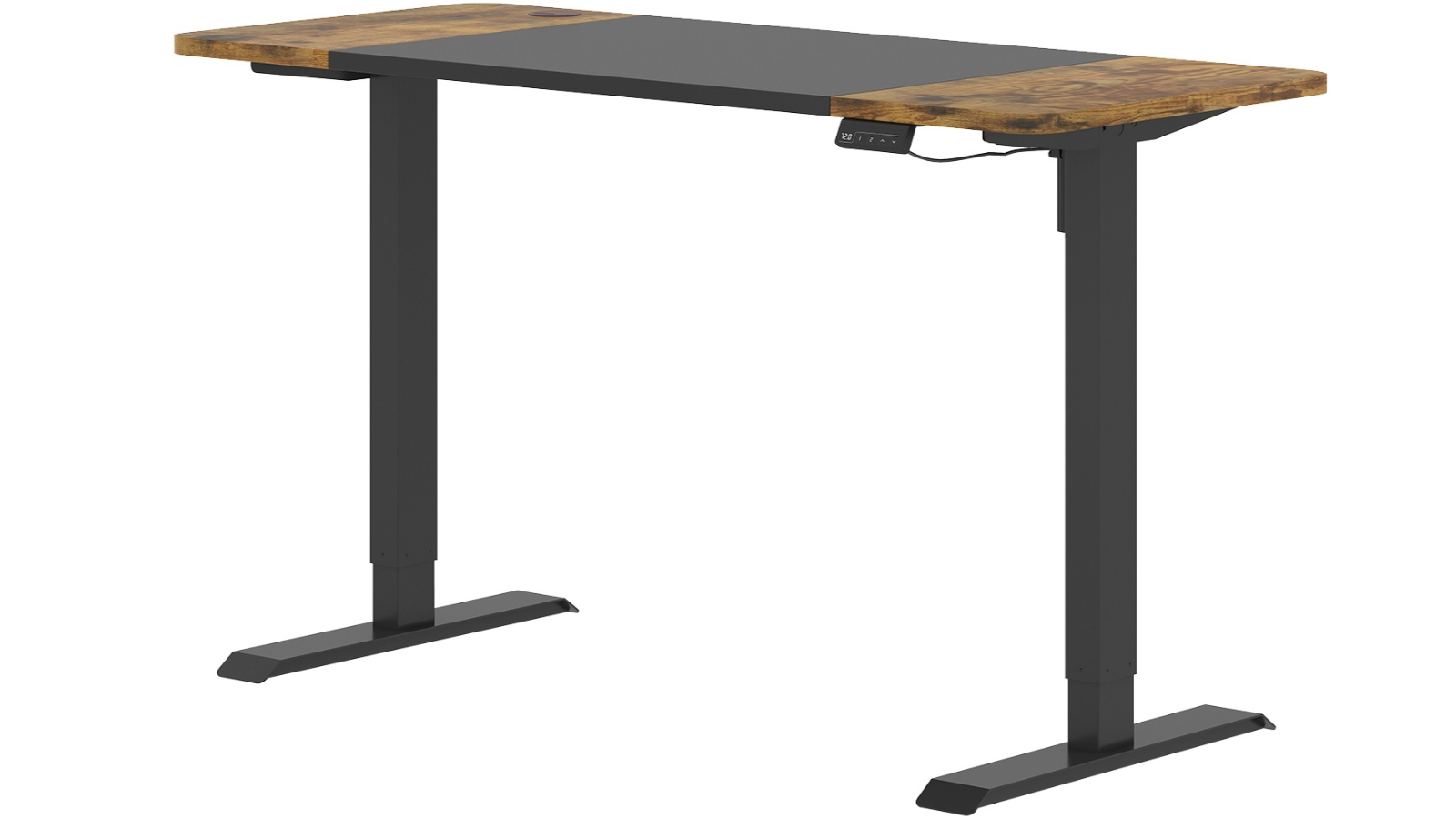 Advwin 140cm Adjustable Electric Standing Desk with Memory Lifting - Black/Rustic Brown