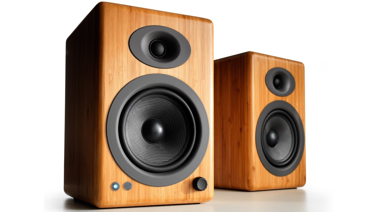 Audioengine A5+ Powered Wireless Speaker Solid Bamboo Harvey Norman