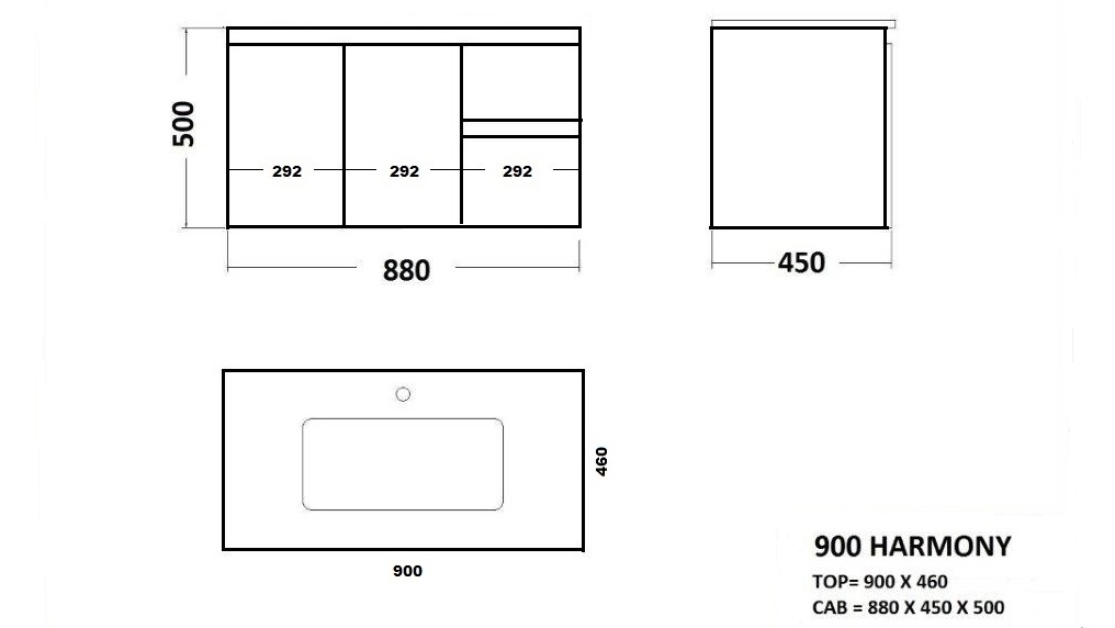 Ledin Havana 900mm Vanity Harvey Norman