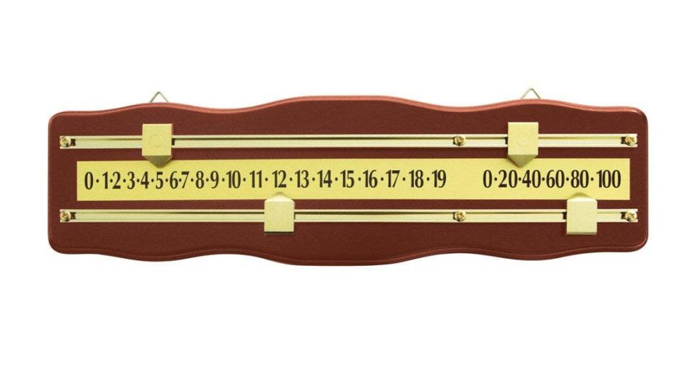 Formula Sports Snooker Billiard Scoreboard - Walnut/Brass