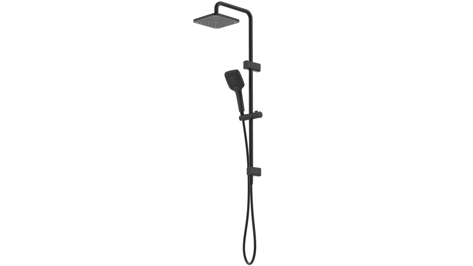 Caroma Luna Multifunction Rail Shower with Overhead Black Harvey Norman