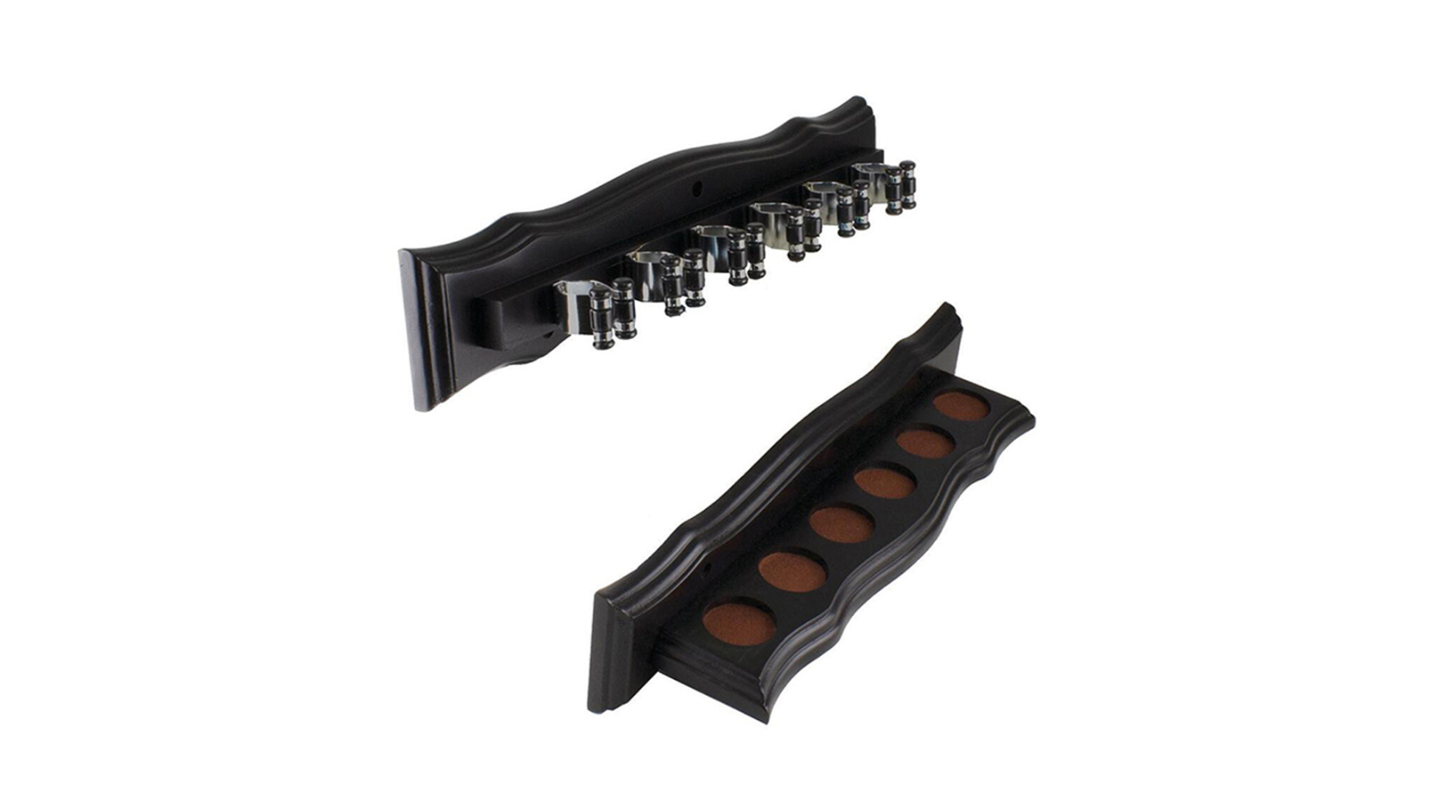 Formula Sports 6 Clip Pool Wall Billiard Cue Rack - Black