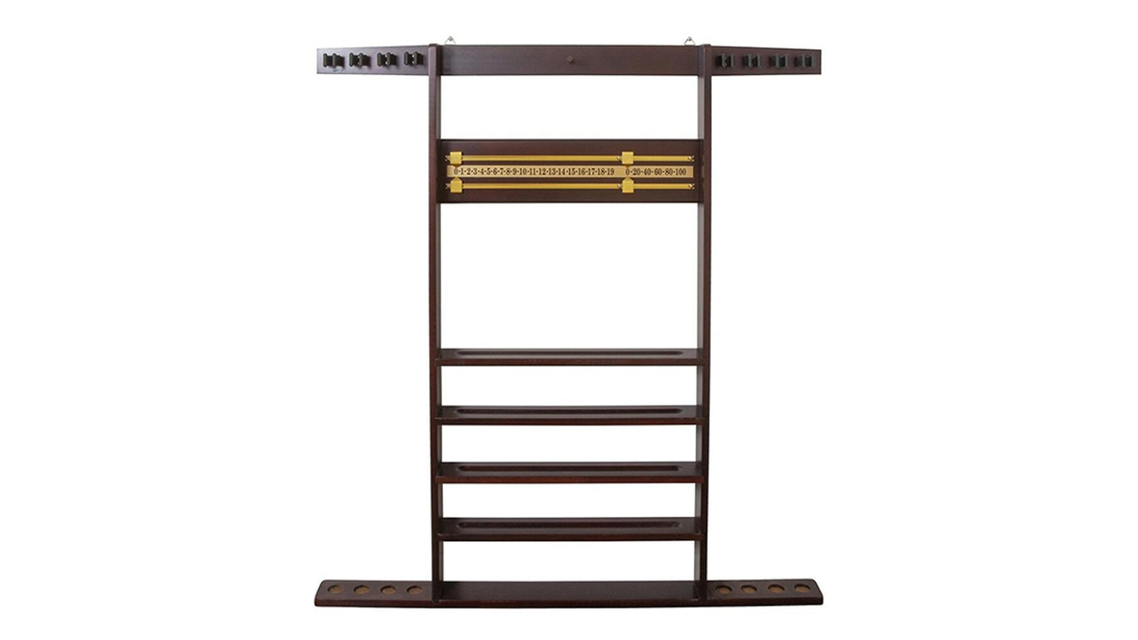 Formula Sports Combi Billard Snooker Pool Wall Mount Cue Rack - Mahogany