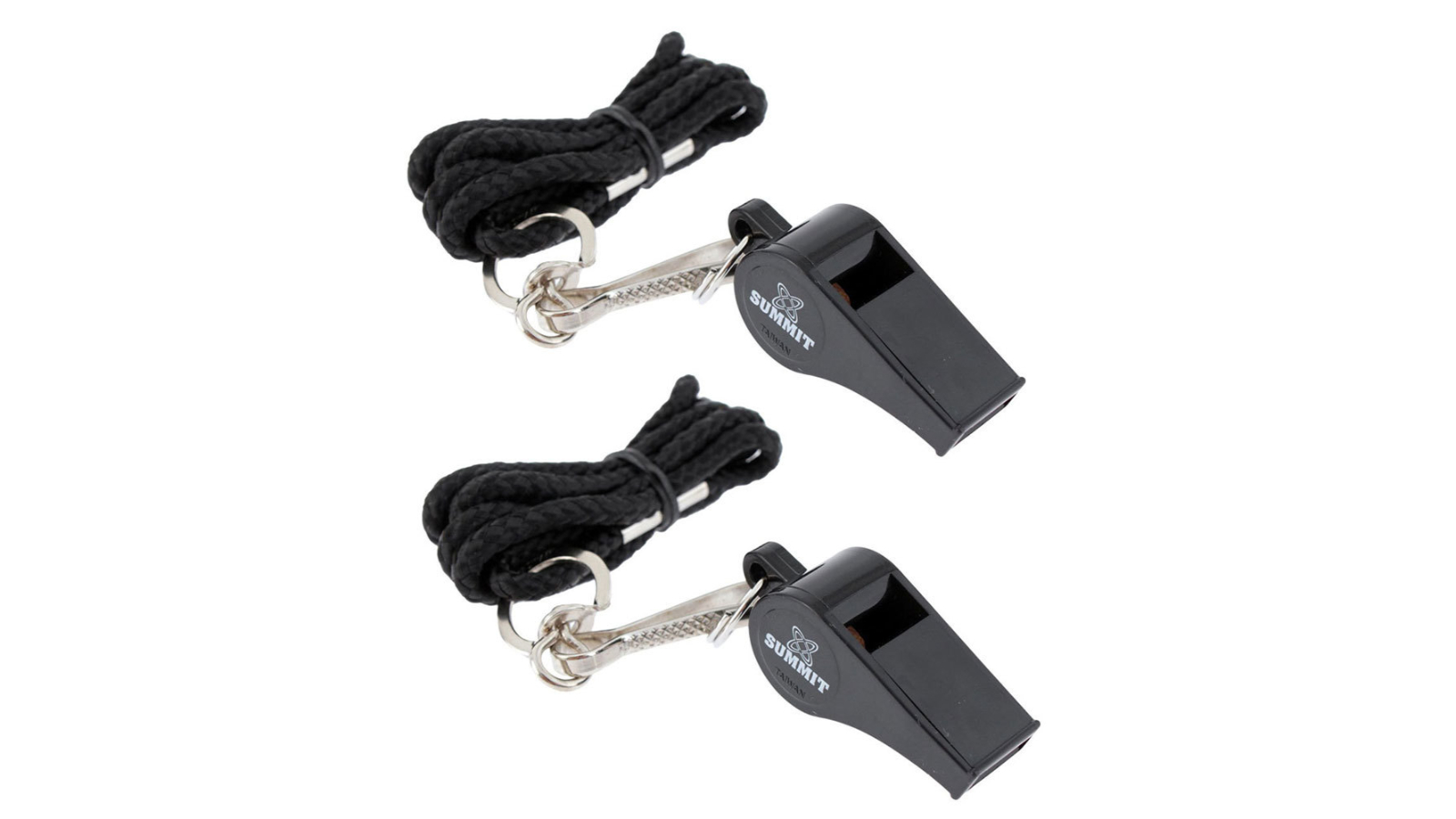 Summit Global Pack of 2 Sports Pealess Whistle for Match Training with Lanyard