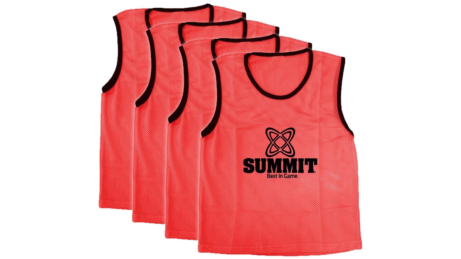 Summit 4-Pack Extra Large High Air Flow Training Bibs - Red