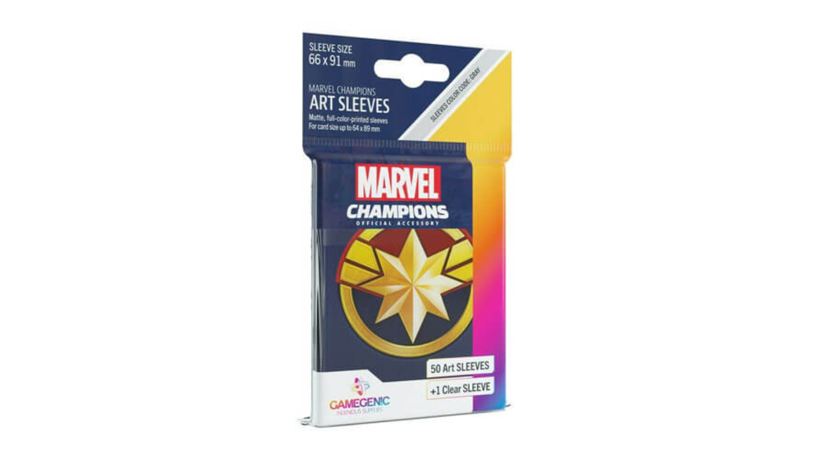 Fantasy Flight Games Pack of 50 Marvel Champions Art Sleeves - Captain Marvel