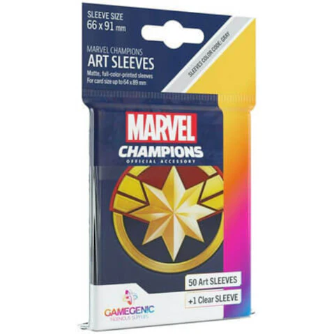 Fantasy Flight Games Pack of 50 Marvel Champions Art Sleeves - Captain Marvel