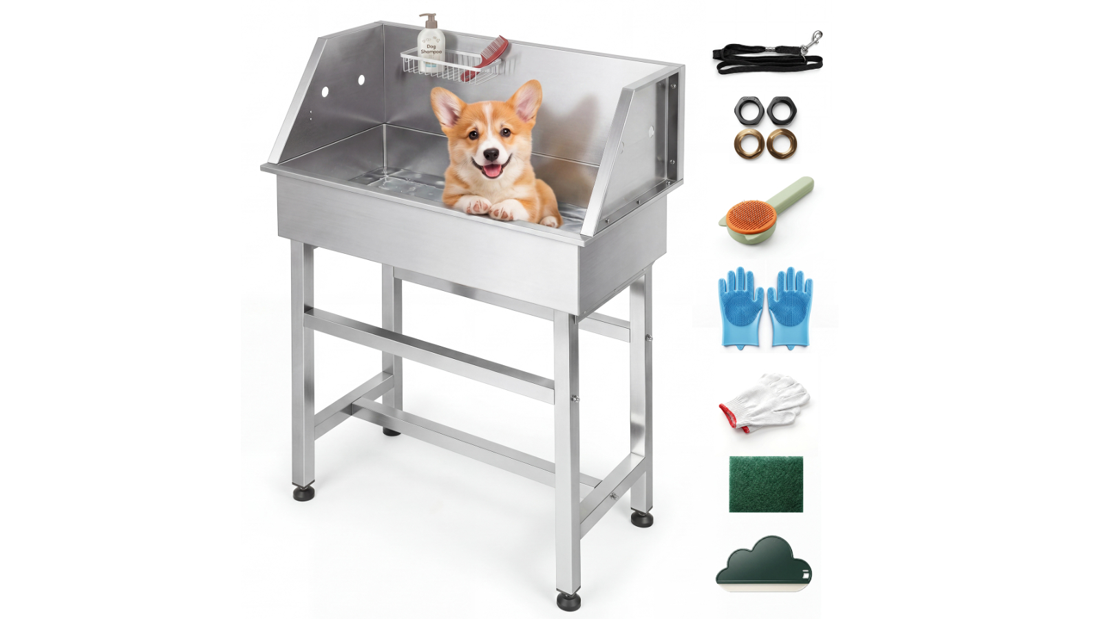 Advwin Stainless Steel Small Pet Grooming Bathtub Washing Station