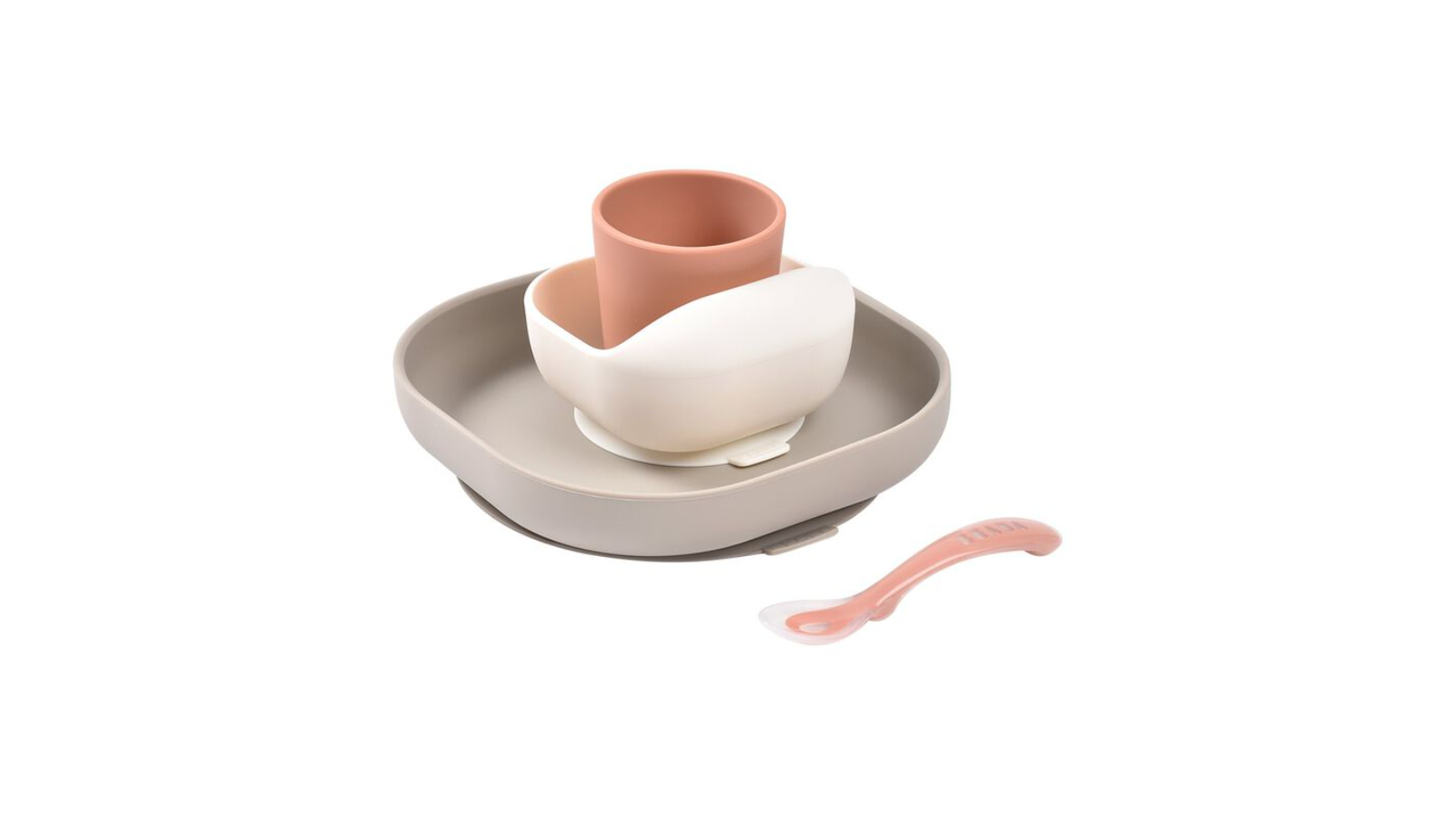 Beaba Silicone Suction Meal Set - Terracotta/Gazelle