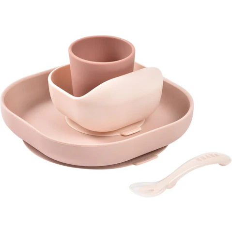 Beaba Silicone Suction Meal Set - Cotton Candy