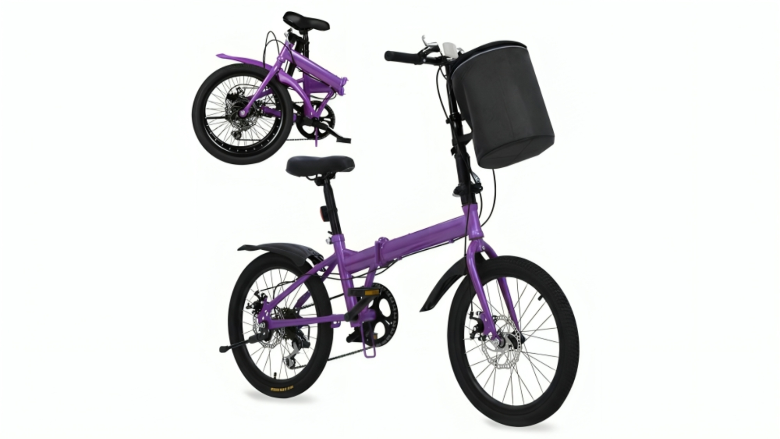 Advwin Folding Bicycle with Shimano 6-Speed - Purple