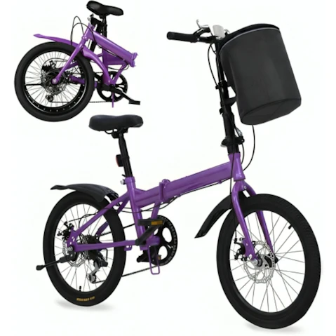 Advwin Folding Bicycle with Shimano 6-Speed - Purple