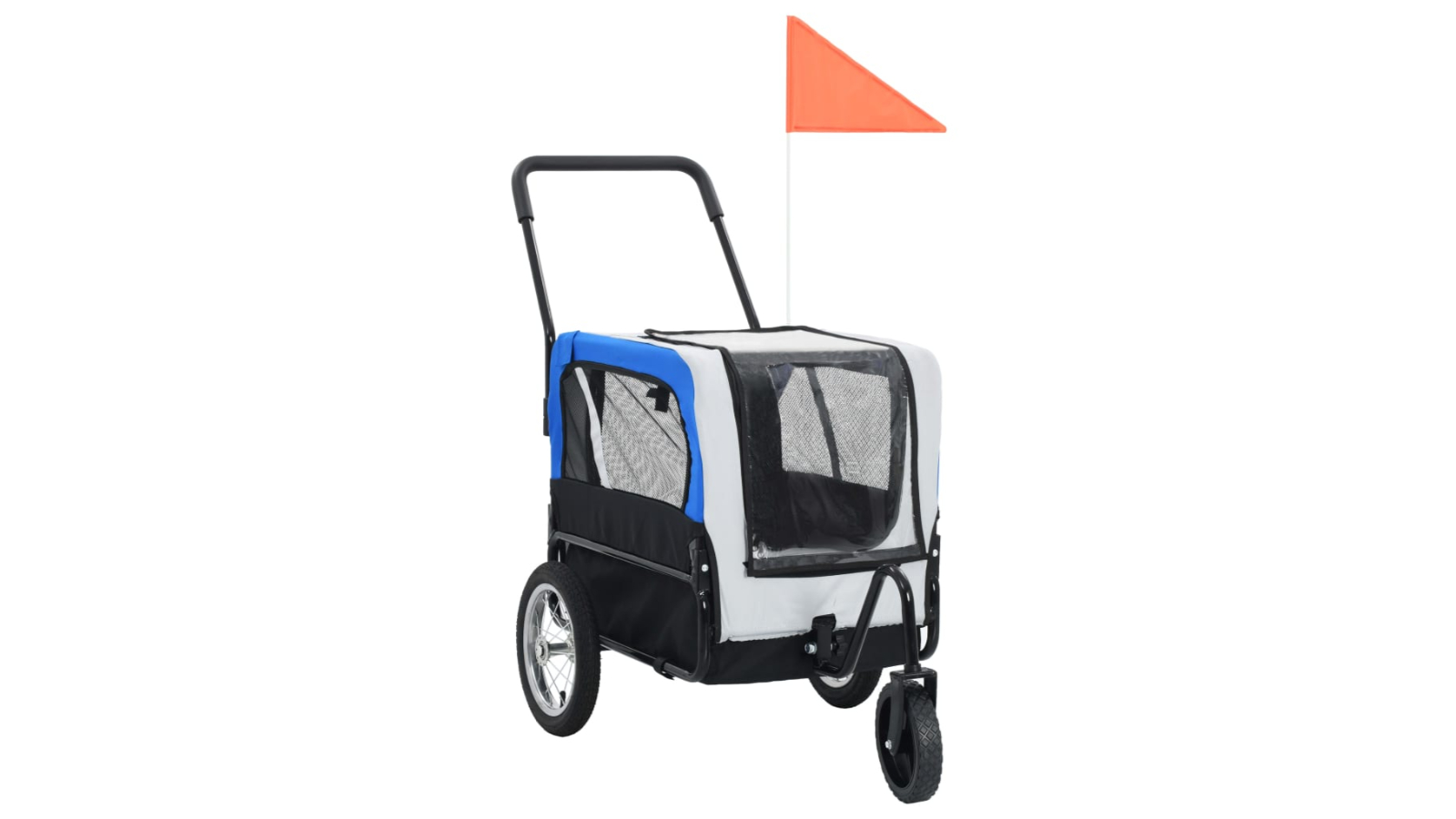 vidaXL 2-in-1 Pet Bike Trailer & Jogging Stroller Grey and Blue