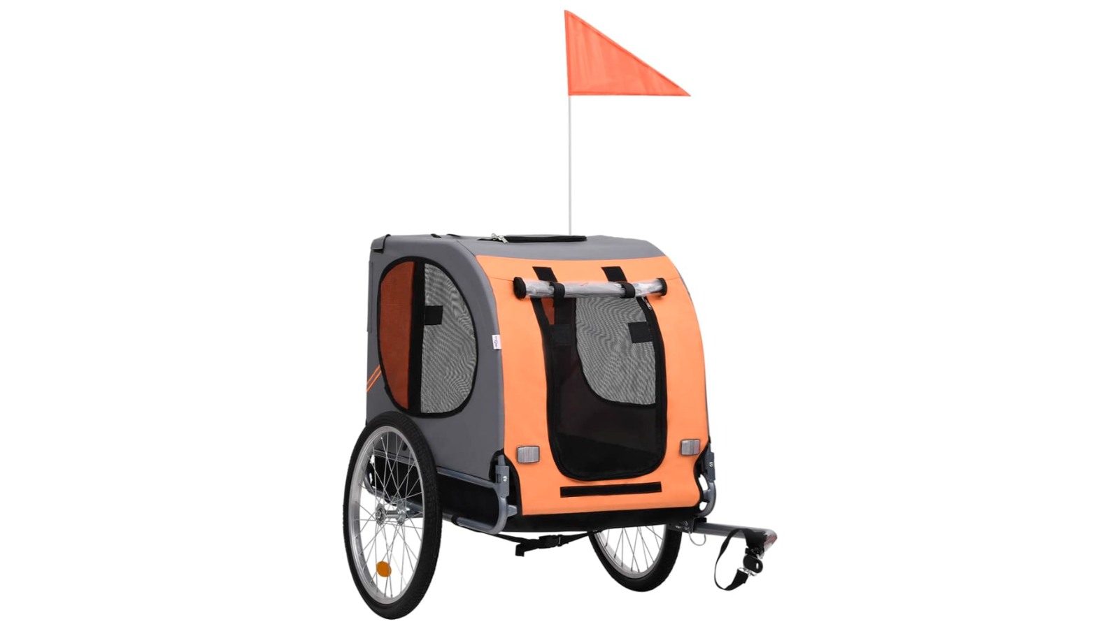 vidaXL Dog 130cm Bike Trailer - Orange/Grey
