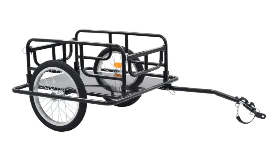 vidaXL Bike Trailer cm Steel Black Harvey Norman