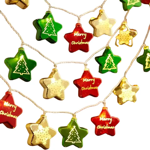NNEOBA 2metre Festive Star Twinkling Christmas LED Light String