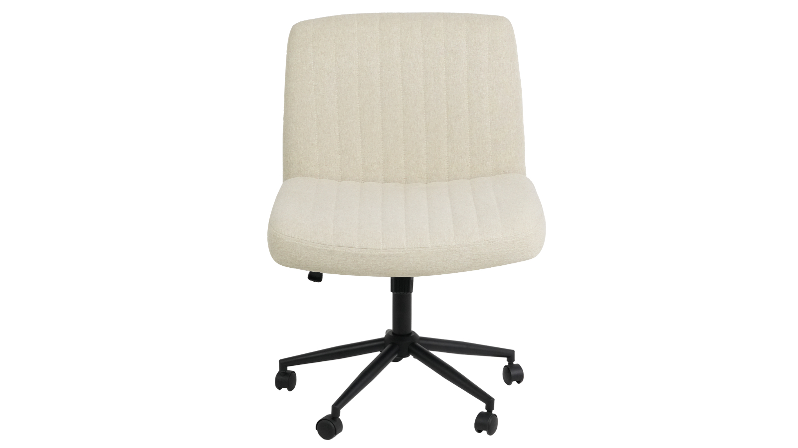 Advwin Armless Cross-Legged Ergonomic Swivel Office Vanity Desk Chair - Beige