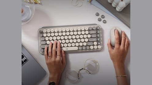 Logitech POP Keys Wireless Mechanical Emoji Keyboard - Sand | Harvey Norman