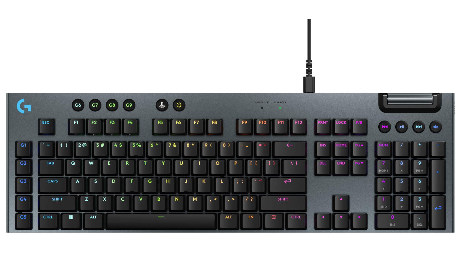Logitech G915 X Low-Profile Wired Gaming Keyboard - Black