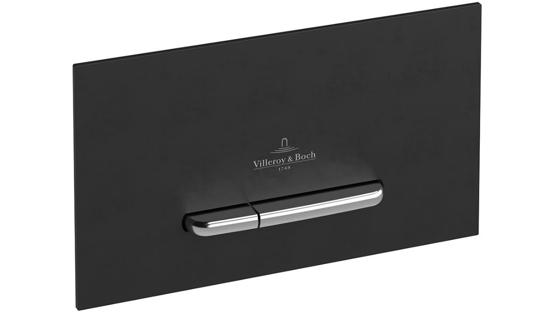 Villeroy & Boch ViConnect M300 Flush Plate - Glossy Black with Satin Button
