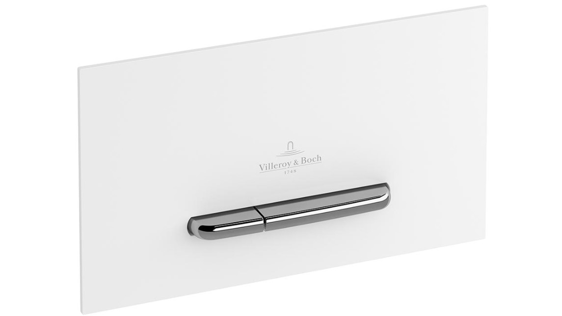 Villeroy & Boch ViConnect M300 Flush Plate - Glossy White with Satin Button
