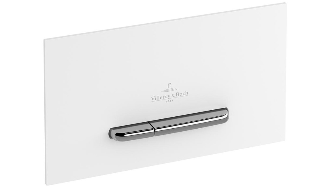 Villeroy & Boch ViConnect E300 Flush Plate - White with Chrome Button