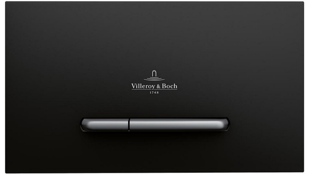 Villeroy & Boch ViConnect E300 Flush Plate - Black with Satin Button