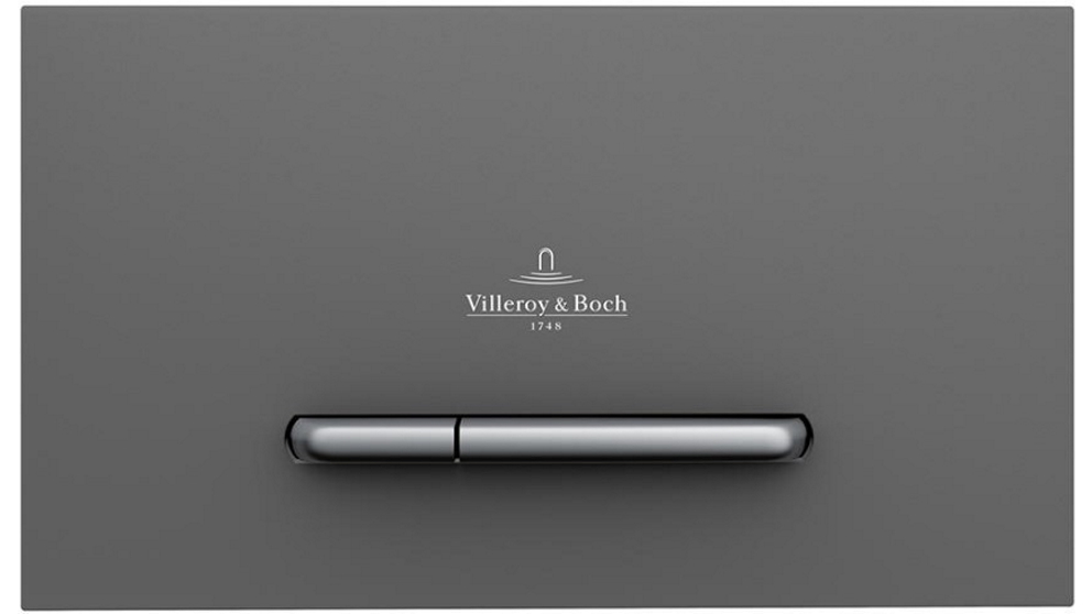 Villeroy & Boch ViConnect E300 Flush Plate - Anthracite with Satin Button