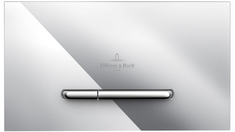 Villeroy & Boch ViConnect E300 Flush Plate - Chrome with Chrome Button