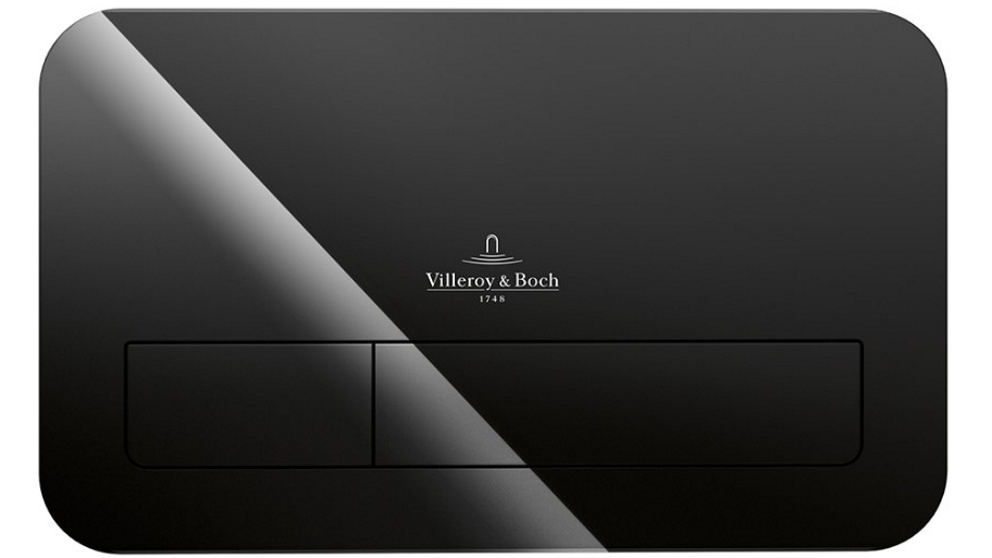 Villeroy & Boch ViConnect M200 Flush Plate - Glossy Black Glass