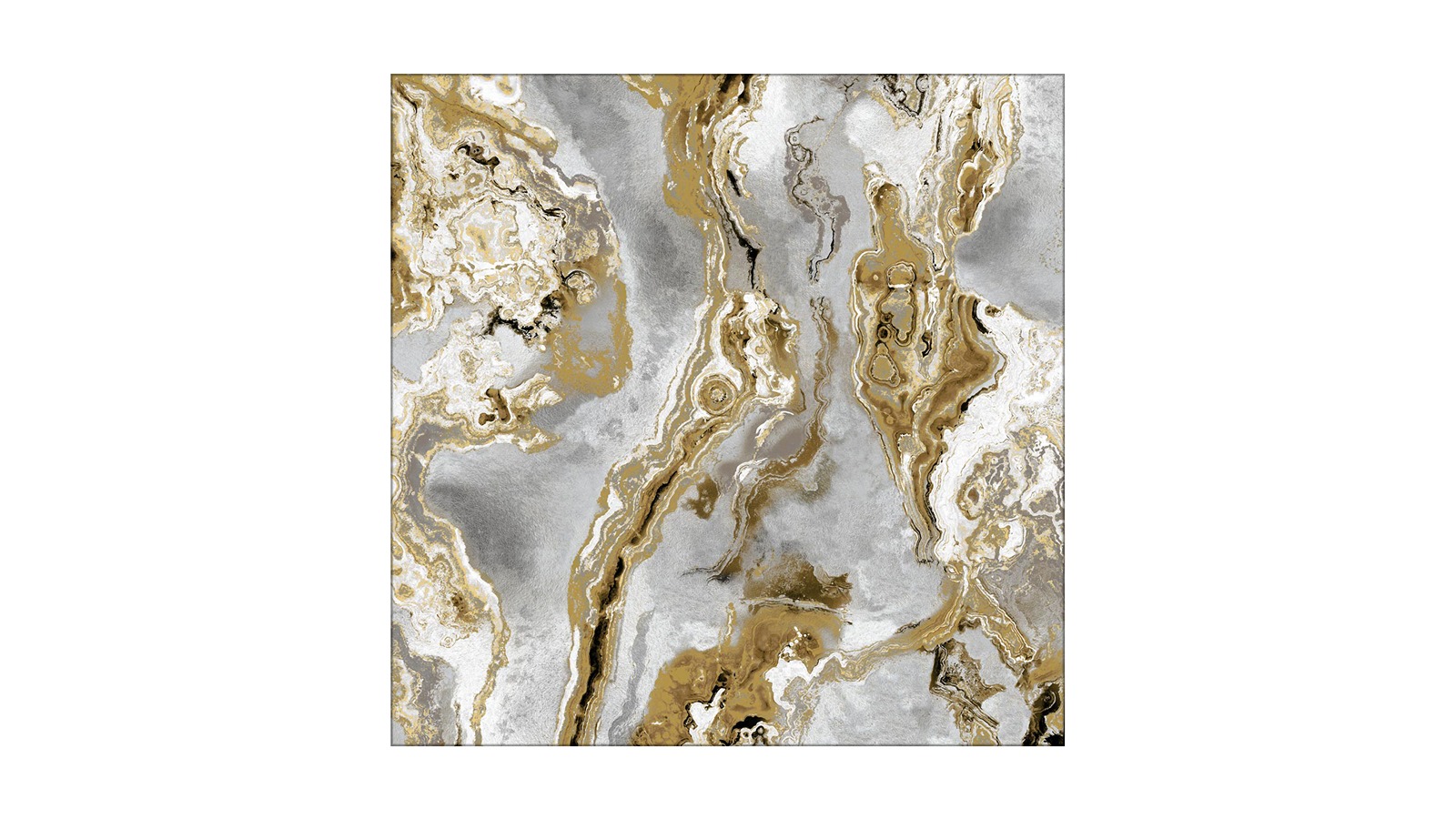 La Grolla Onyx Silver Unframed Canvas Wall Art