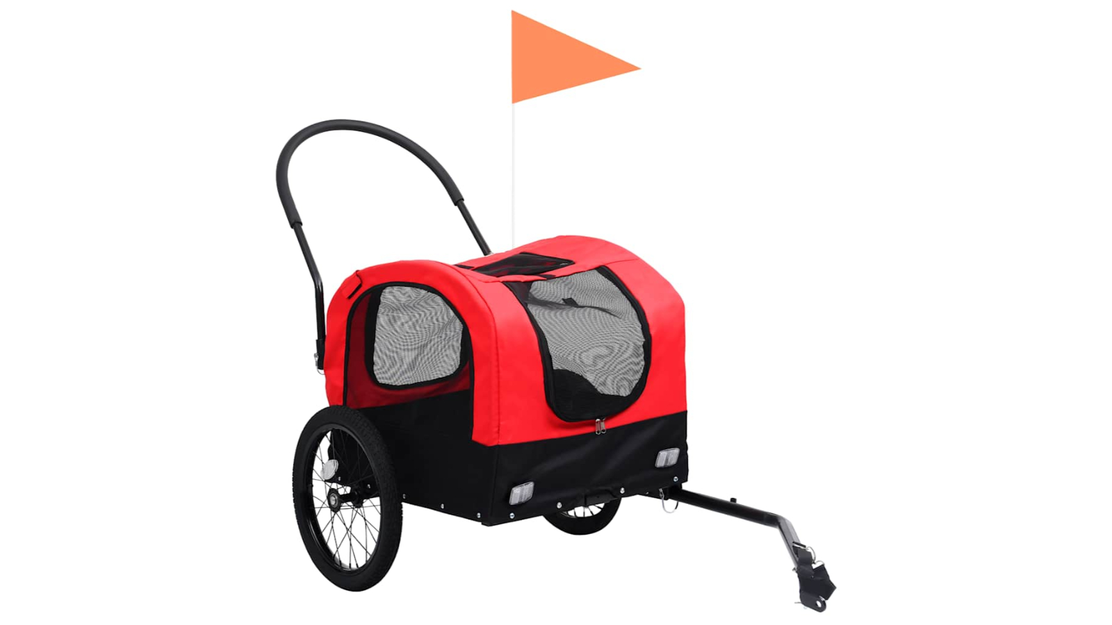 vidaXL 2-in-1 Trailer and Jogging Stroller Pet Bike - Red/Black