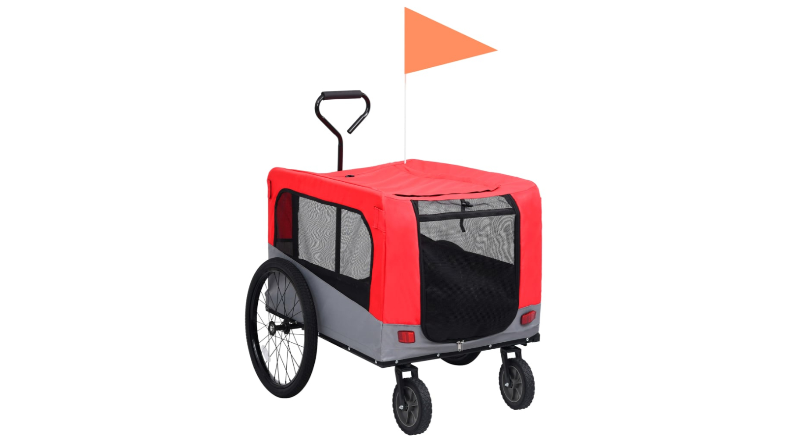 vidaXL 2-in-1 Pet Trailer and Jogging Stroller Bike - Red/Grey